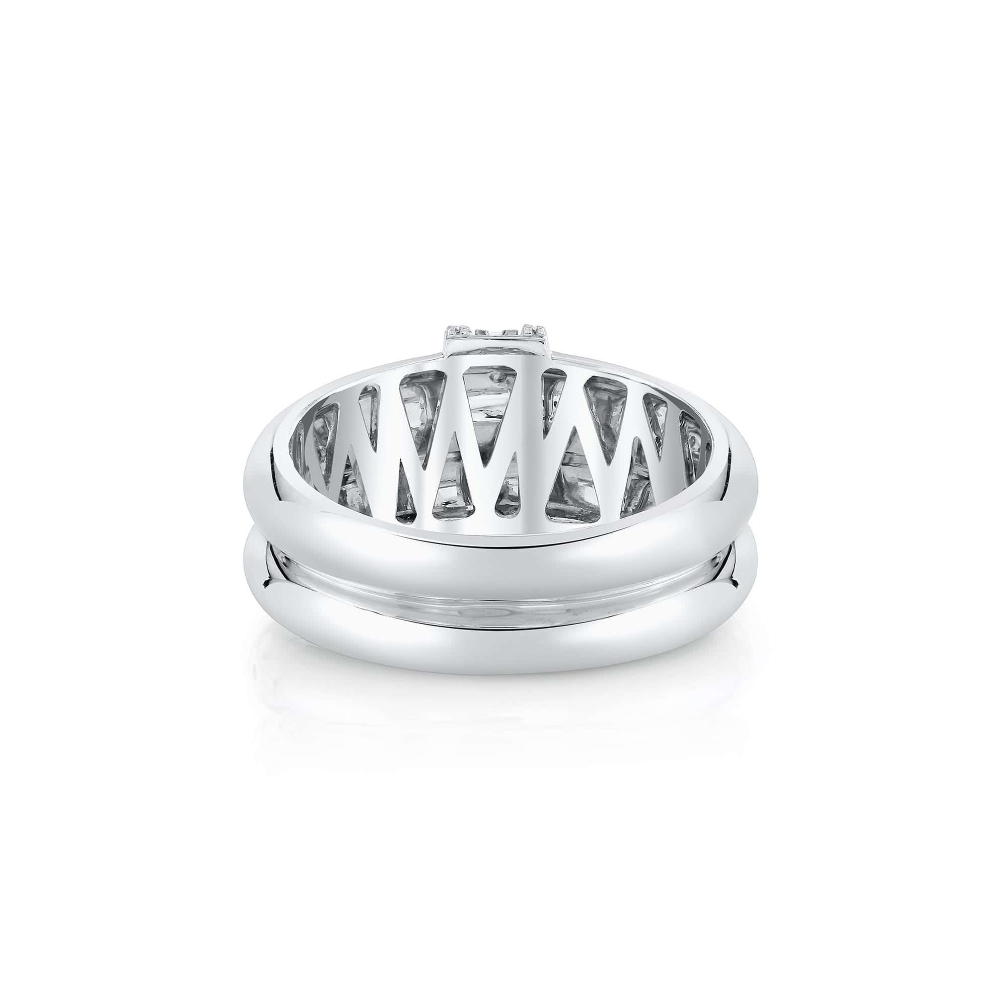 MICHAEL M Rings Orb Split Triple Pavé Ring