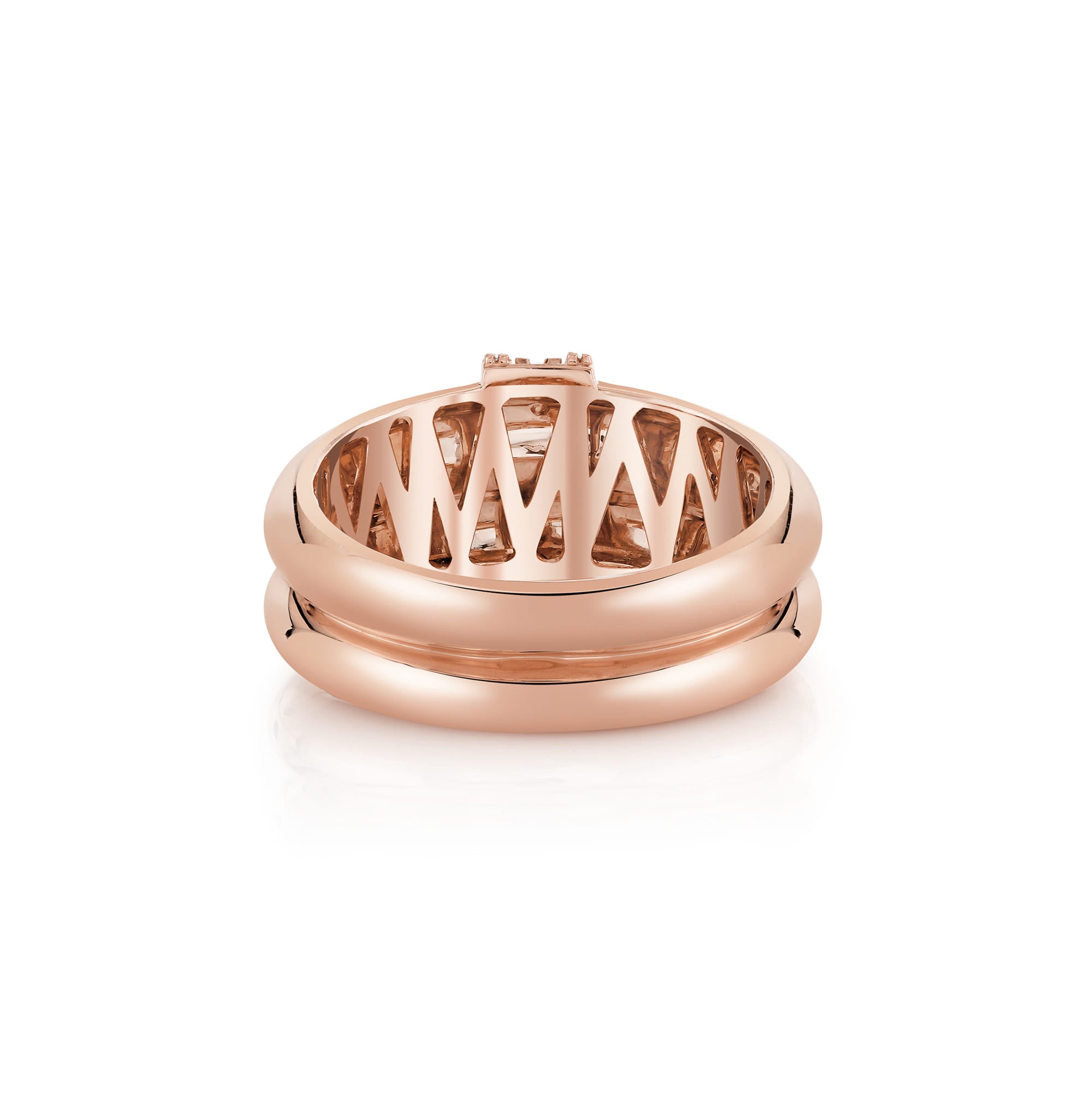 MICHAEL M Rings Orb Split Triple Pavé Ring