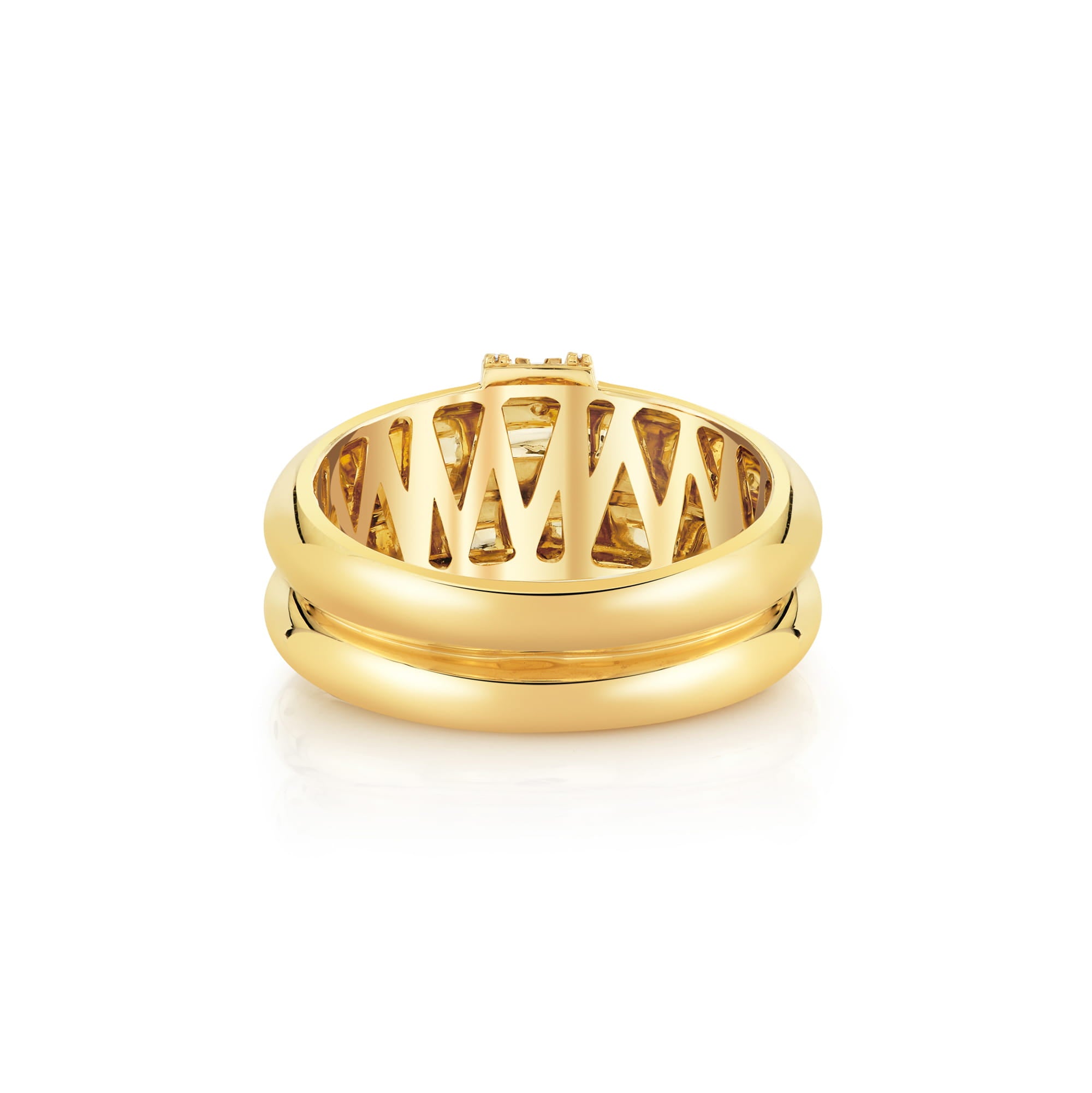 MICHAEL M Rings Orb Split Triple Pavé Ring