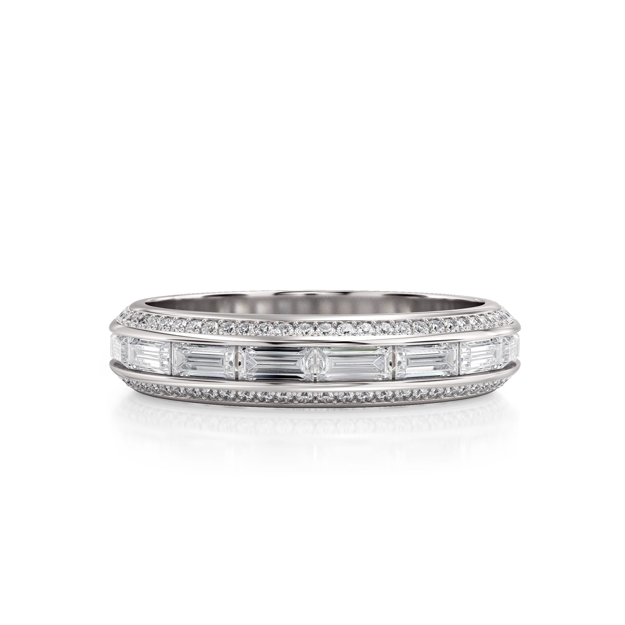 MICHAEL M Wedding Bands 18K White Gold / 4 Wedding Band R835B R835B