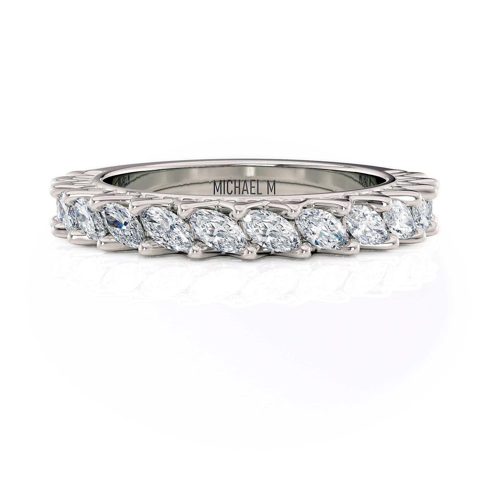 MICHAEL M Wedding Bands 18K White Gold / 4 Wedding Band R906B R906B