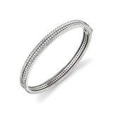MICHAEL M Bracelets 14K White Gold / Small Tetra Pavé Bangle BR395