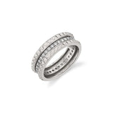 MICHAEL M Fashion Rings 14K White Gold / 4 Tetra Pavé Band B361WG