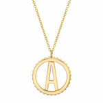 MICHAEL M Necklaces 14K Yellow Gold / A Tetra Initial Medallion P366YG