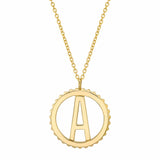 MICHAEL M Necklaces 14K Yellow Gold / A Tetra Initial Medallion P366YG
