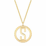 MICHAEL M Necklaces 14K Yellow Gold / S Tetra Initial Medallion P366YG