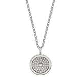 MICHAEL M Necklaces 14K White Gold Tetra Pavé Bezel Medallion P397