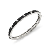MICHAEL M Bracelet 14k White Gold / Black / Small Chroma Extruded Bezel Bangle BR485