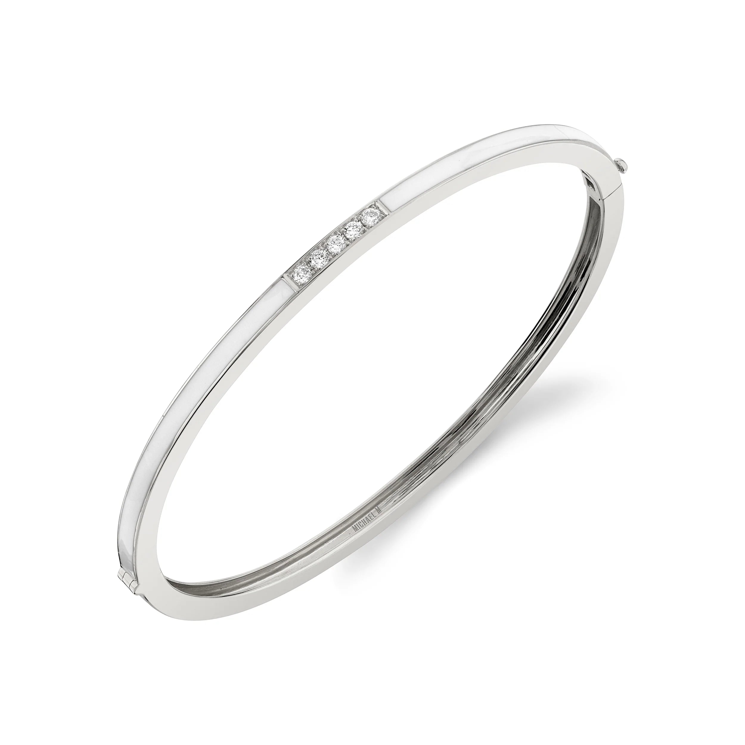MICHAEL M Bracelet 14k White Gold / White / Small Chroma Pavé Stacking Bracelet BR482