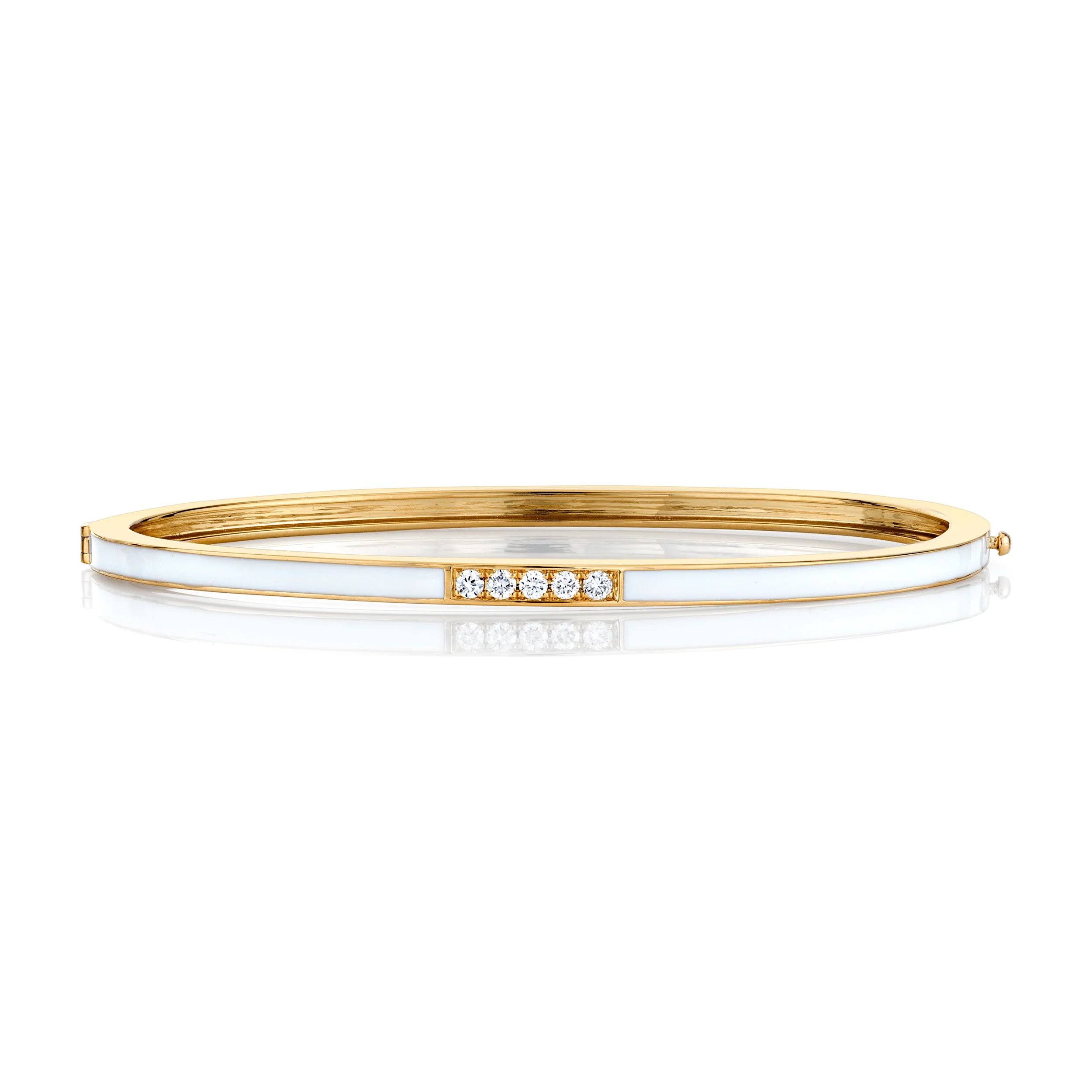 MICHAEL M Bracelet 14k Yellow Gold / White / Small Chroma Pavé Stacking Bracelet BR482