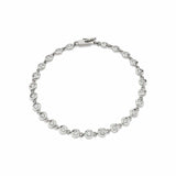 MICHAEL M Bracelets 14K White Gold / 6.5" Round Bezel Tennis Bracelet BR408WG
