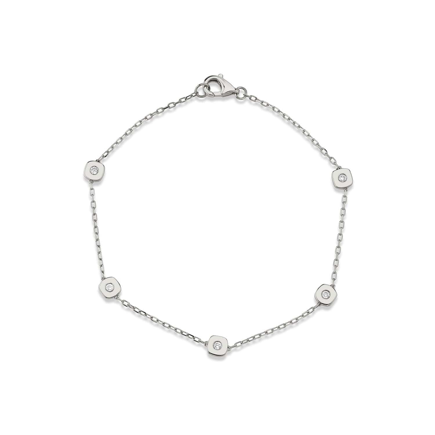 MICHAEL M Bracelets 14K White Gold Signature Station Bracelet BR437
