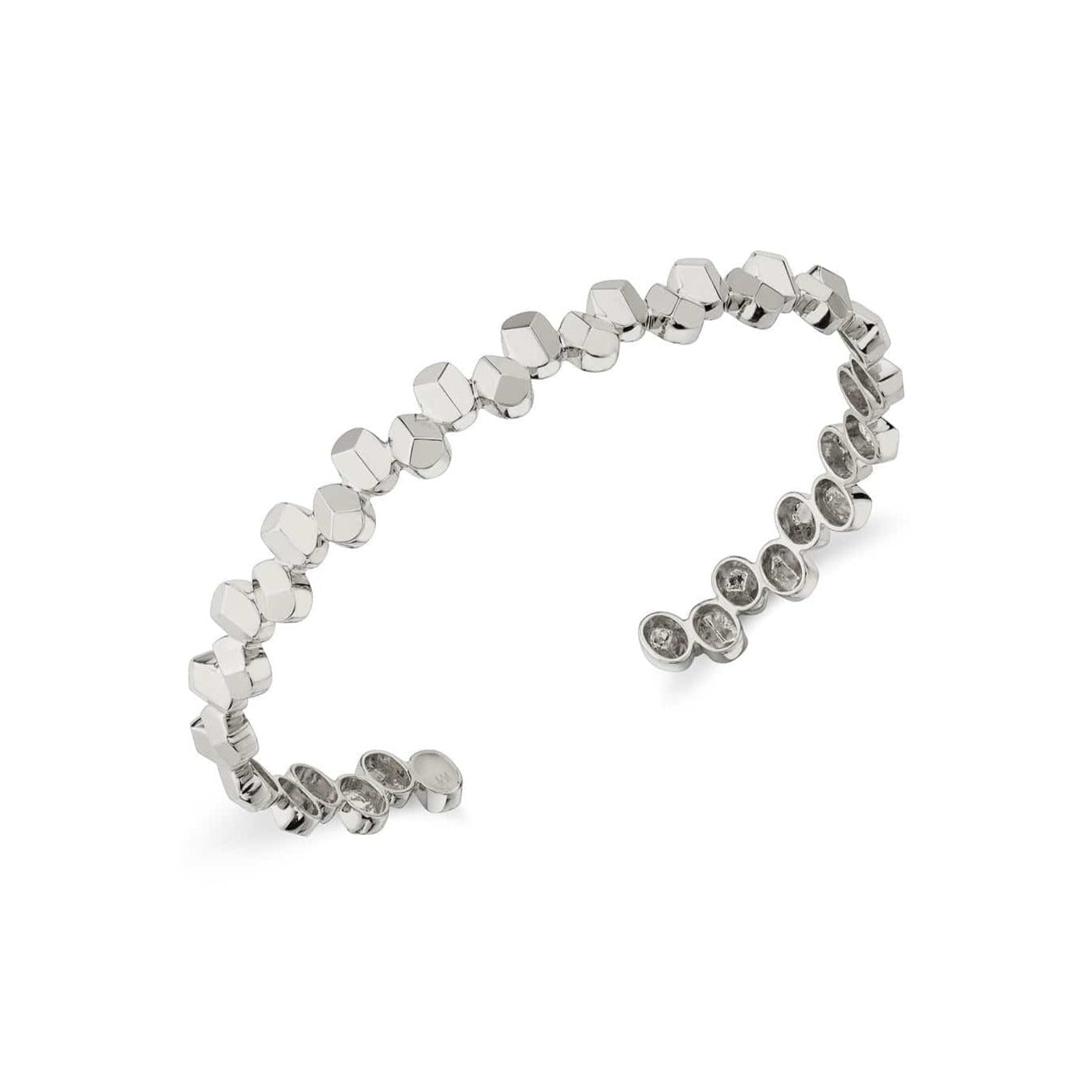 MICHAEL M Bracelets 14K White Gold / Small Carve Repeat Shape Cuff BR457WG