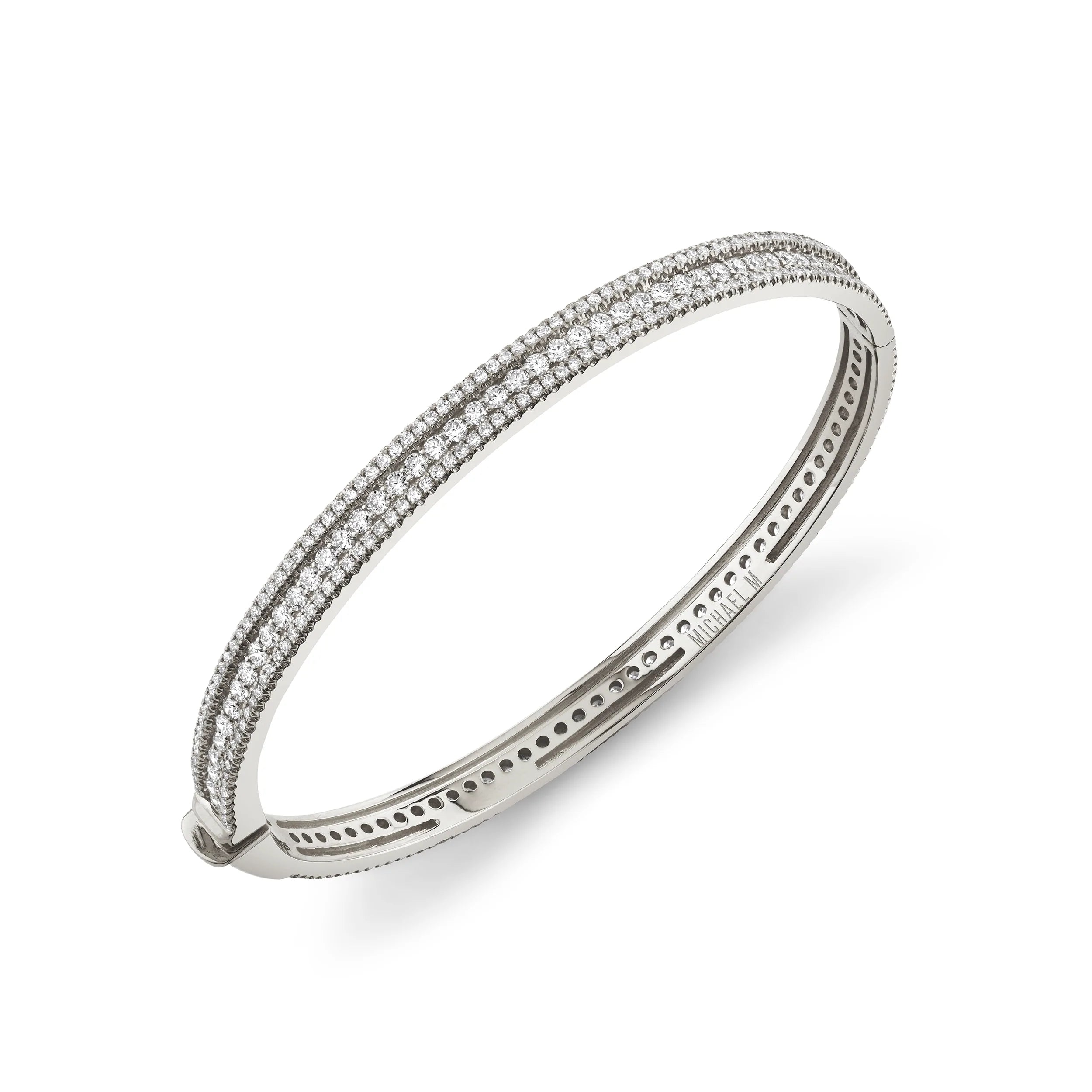 MICHAEL M Bracelets 14K White Gold / Small Europa Bangle BR447