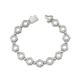MICHAEL M Bracelets 14K White Gold / Small Pavé Hex Infinity Bracelet BR503