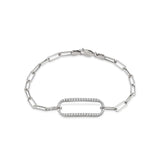 MICHAEL M Bracelets 14K White Gold / Small Pave Singleton Bracelet