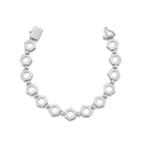 MICHAEL M Bracelets 14K White Gold / Small Plain Hex Infinity Bracelet BR502