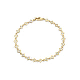 MICHAEL M Bracelets 14K Yellow Gold / 6.5" Princess Bezel Tennis Bracelet BR409