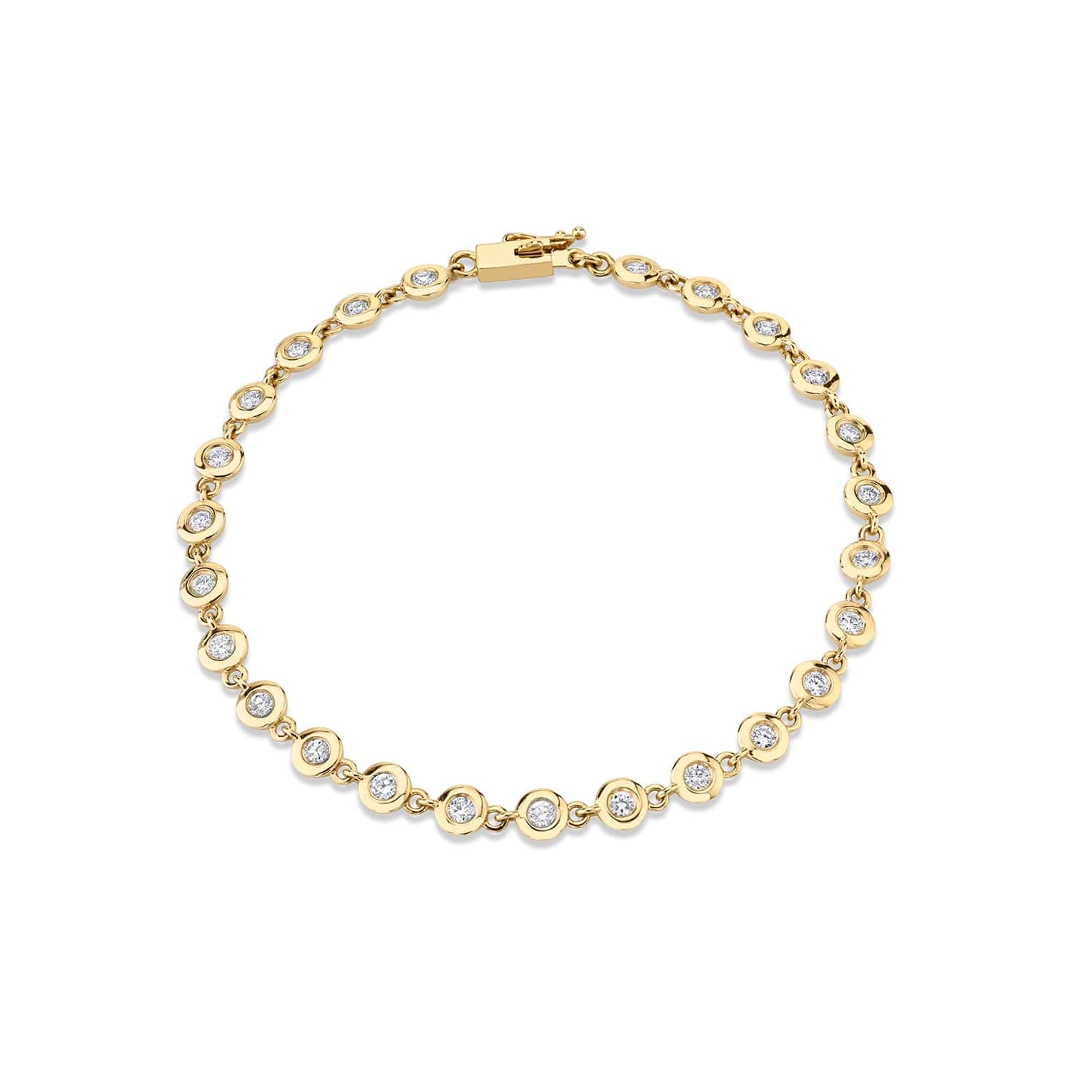 MICHAEL M Bracelets 14K Yellow Gold / 6.5" Round Bezel Tennis Bracelet BR408