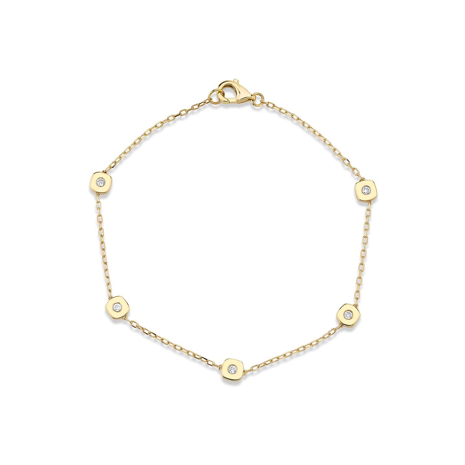MICHAEL M Bracelets 14K Yellow Gold Signature Station Bracelet BR437