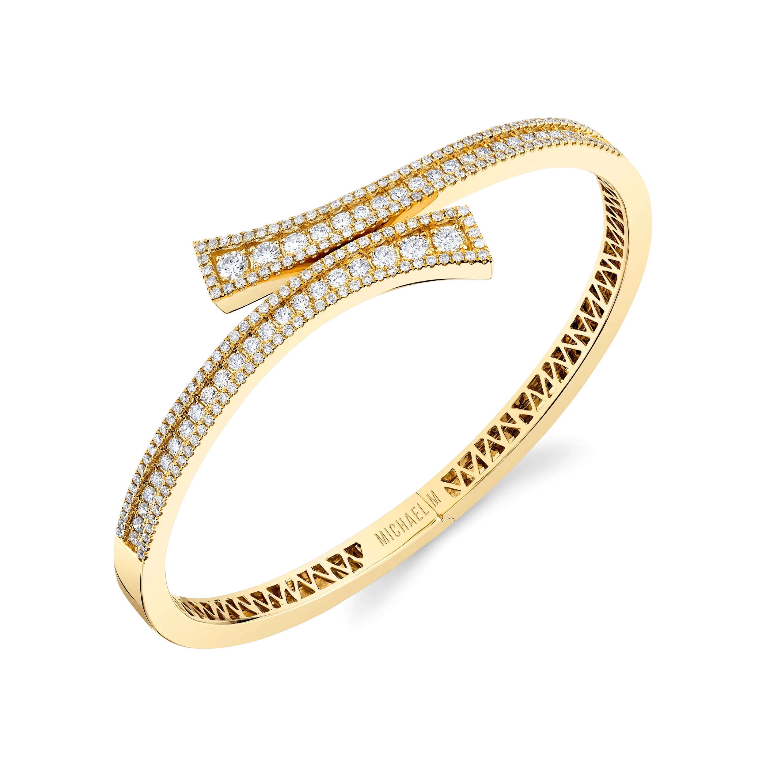 MICHAEL M Bracelets 14K Yellow Gold / Small Europa Bypass Cuff BR514