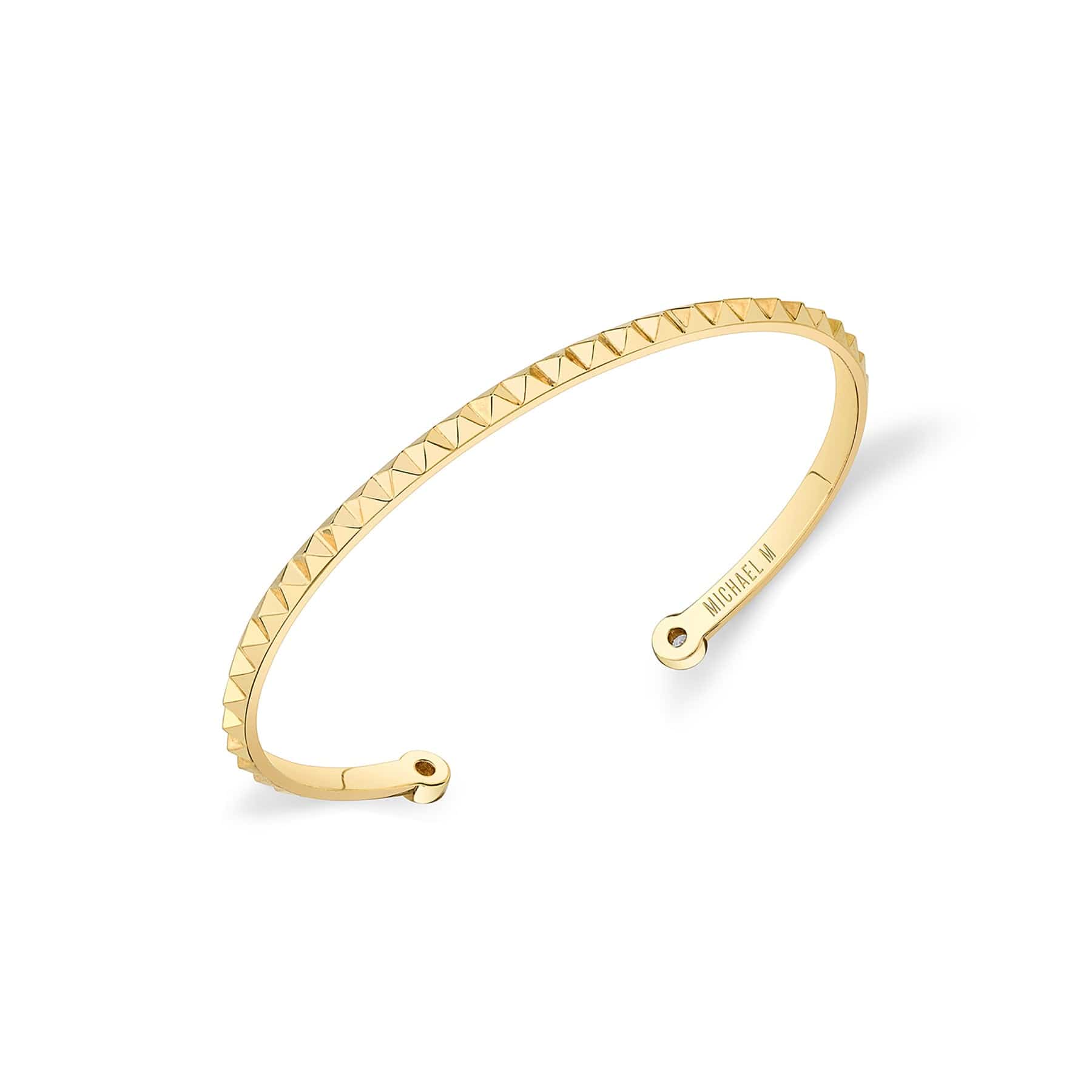 MICHAEL M Bracelets 14K Yellow Gold / Small Foundation Cuff Bracelet BR378