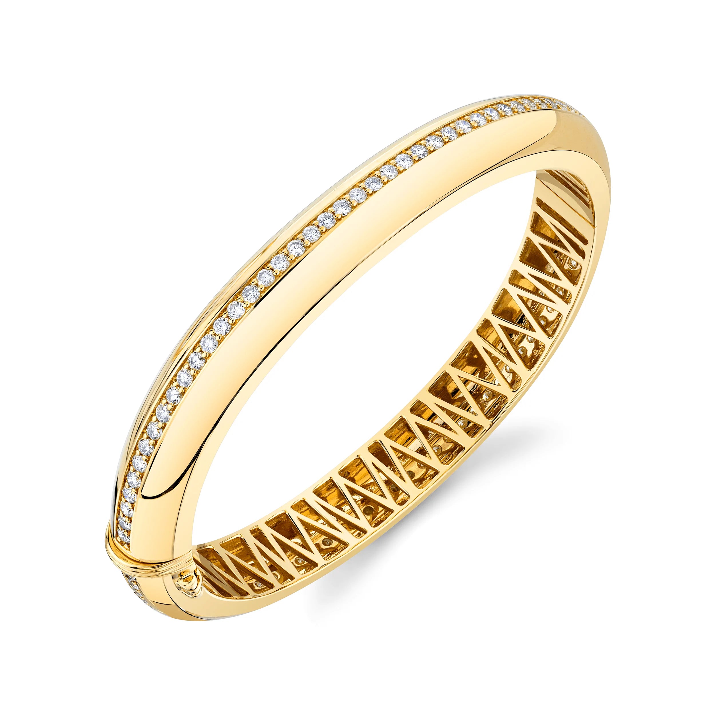MICHAEL M Bracelets 14K Yellow Gold / Small Orb Split Hinged Bracelet BR525