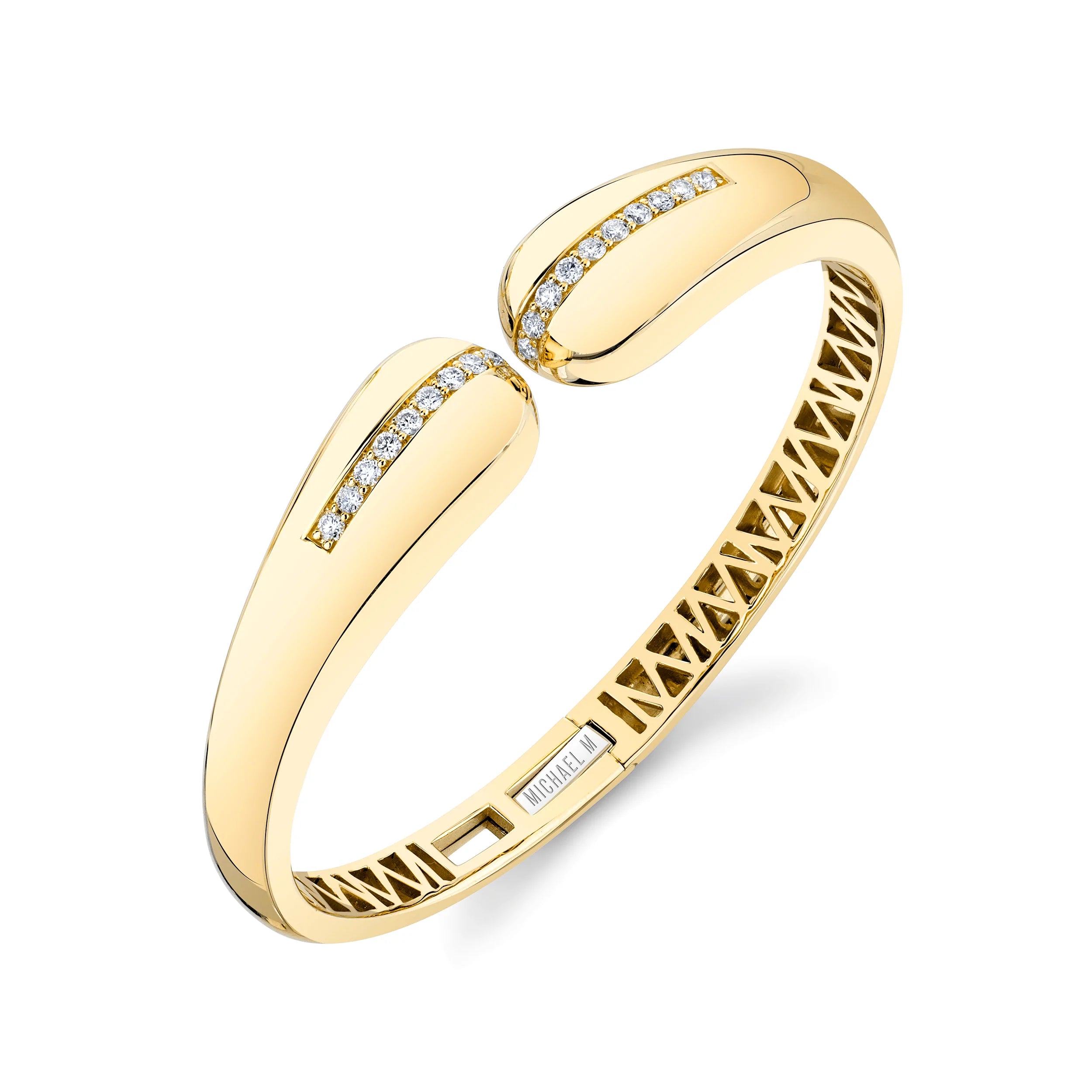 MICHAEL M Bracelets 14K Yellow Gold / Small Orb Split Open Cuff BR521
