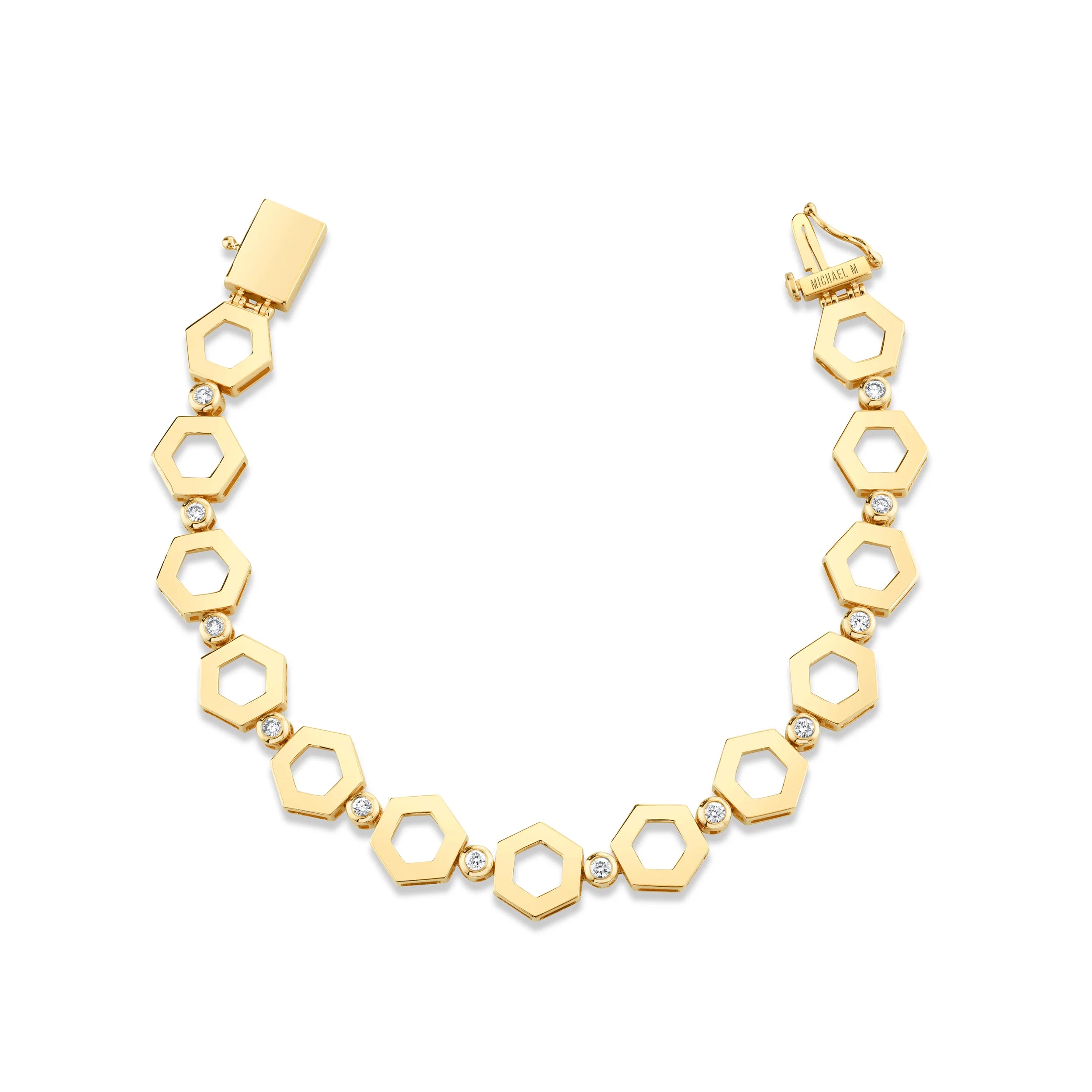 MICHAEL M Bracelets 14K Yellow Gold / Small Plain Hex Infinity Bracelet BR502