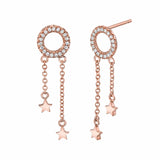 MICHAEL M Earrings 14K Rose Gold Mini Star Drop Diamond Earrings ER271RG