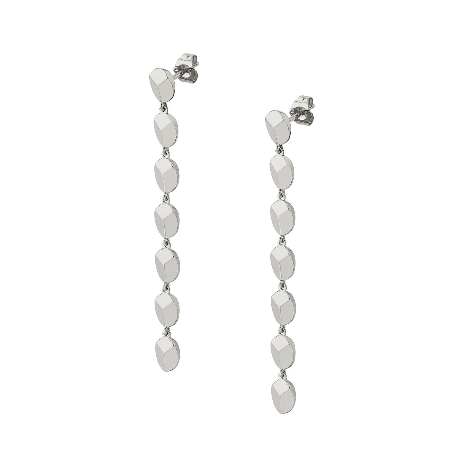 MICHAEL M Earrings 14K White Gold Carve Drop Earrings