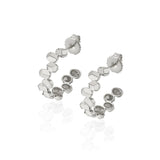 MICHAEL M Earrings 14K White Gold Carve Small Repeat Shape Hoop ER466WG