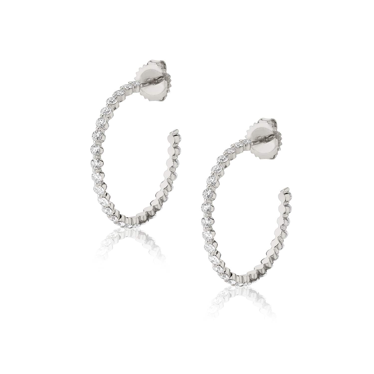 MICHAEL M Earrings 14K White Gold Cloud Hoop ER390WG
