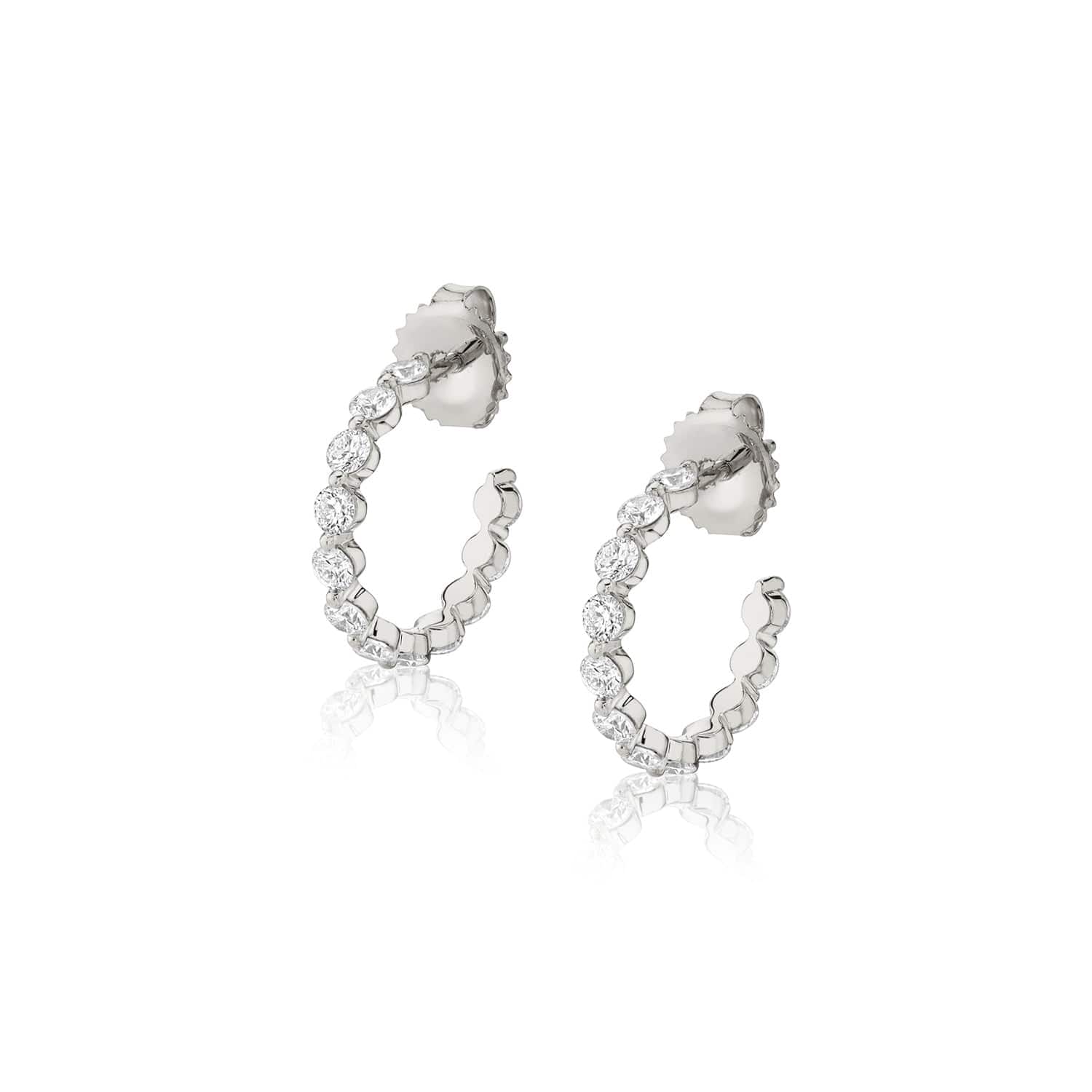 MICHAEL M Earrings 14K White Gold Cloud Huggie ER389WG