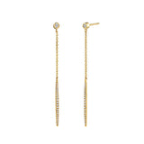 MICHAEL M Earrings 14K White Gold Diamond Stud Linear Earrings ER275WG