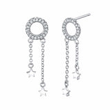 MICHAEL M Earrings 14K White Gold Mini Star Drop Diamond Earrings ER271WG