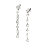 MICHAEL M Earrings 14K White Gold Mixed Shape Bezel Tennis Earrings ER416WG