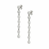 MICHAEL M Earrings 14K White Gold Round Bezel Tennis Earrings ER414WG