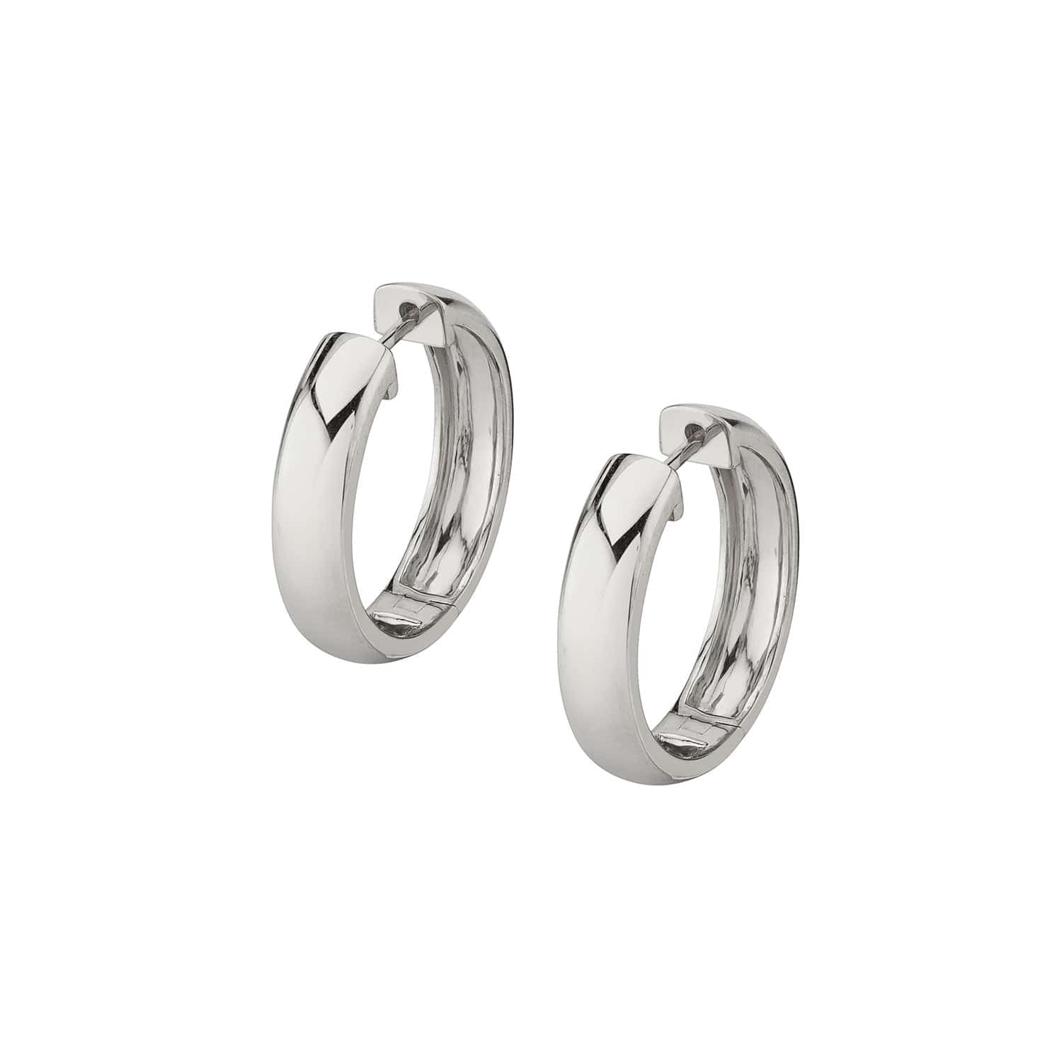 MICHAEL M Earrings 14K White Gold Signature 4mm Huggies ER443WG
