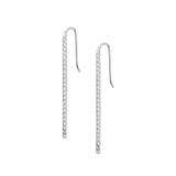MICHAEL M Earrings 14K White Gold Single Stone Foundation Bar Earring ER369