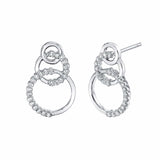 MICHAEL M Earrings 14K White Gold Triple Circle Diamond Drop Earrings ER273WG