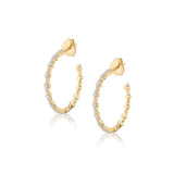 MICHAEL M Earrings 14K Yellow Gold Cloud Alternating Hoop ER392YG