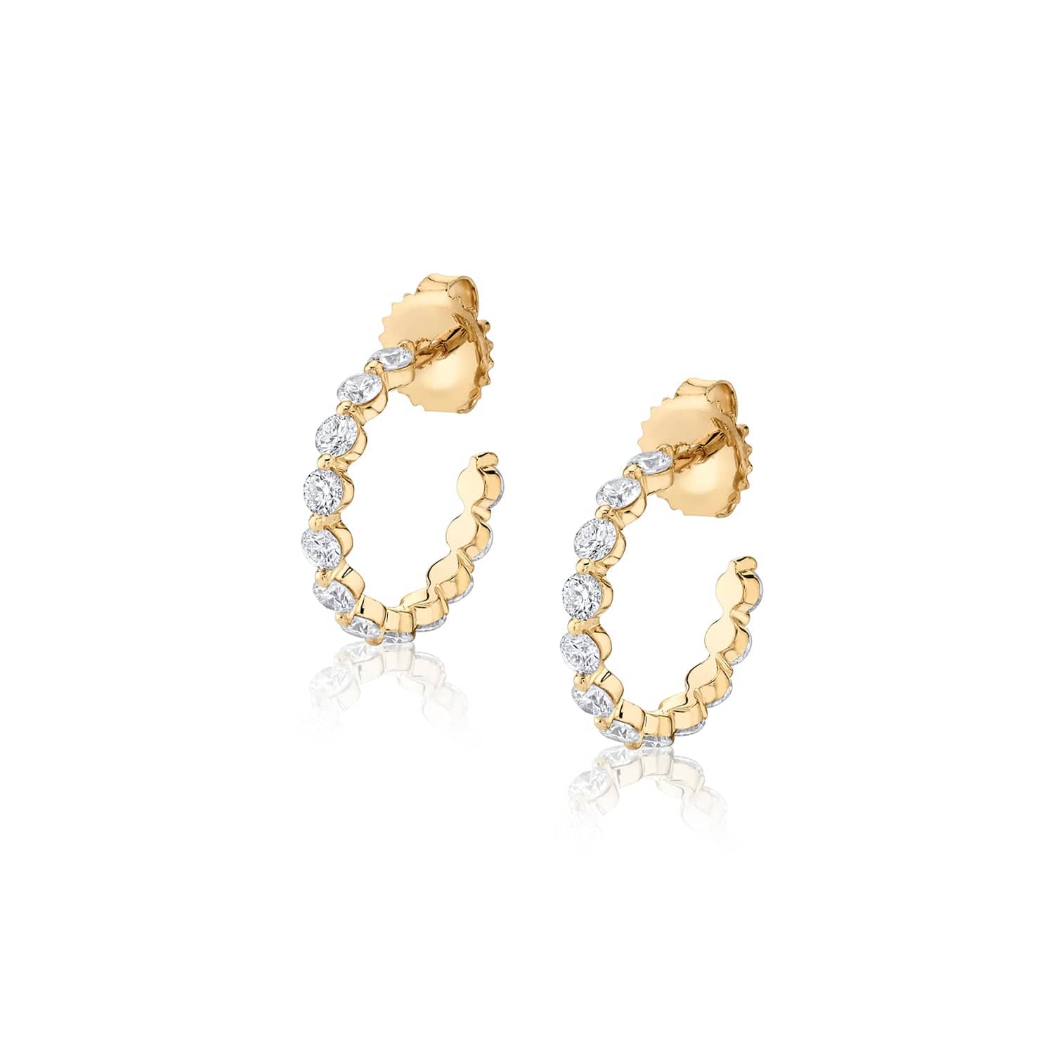 MICHAEL M Earrings 14K Yellow Gold Cloud Huggie ER389YG