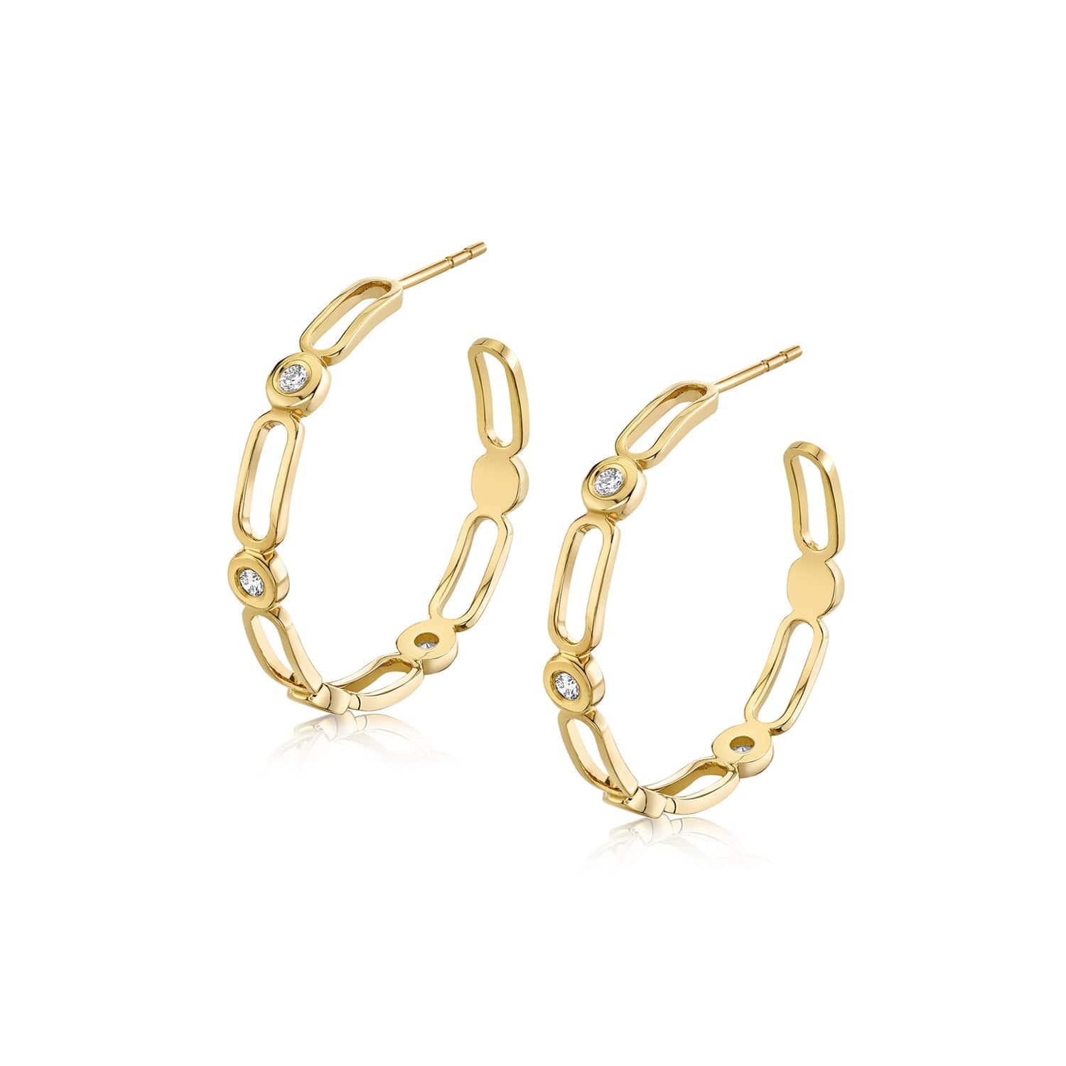 MICHAEL M Earrings 14K Yellow Gold Connection Hoop ER358
