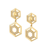 MICHAEL M Earrings 14K Yellow Gold Hex Truss Cocktail Earrings ER512