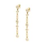 MICHAEL M Earrings 14K Yellow Gold Mixed Shape Bezel Tennis Earrings ER416YG