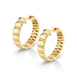 MICHAEL M Earrings 14K Yellow Gold Orb Ribbed Huggie ER529