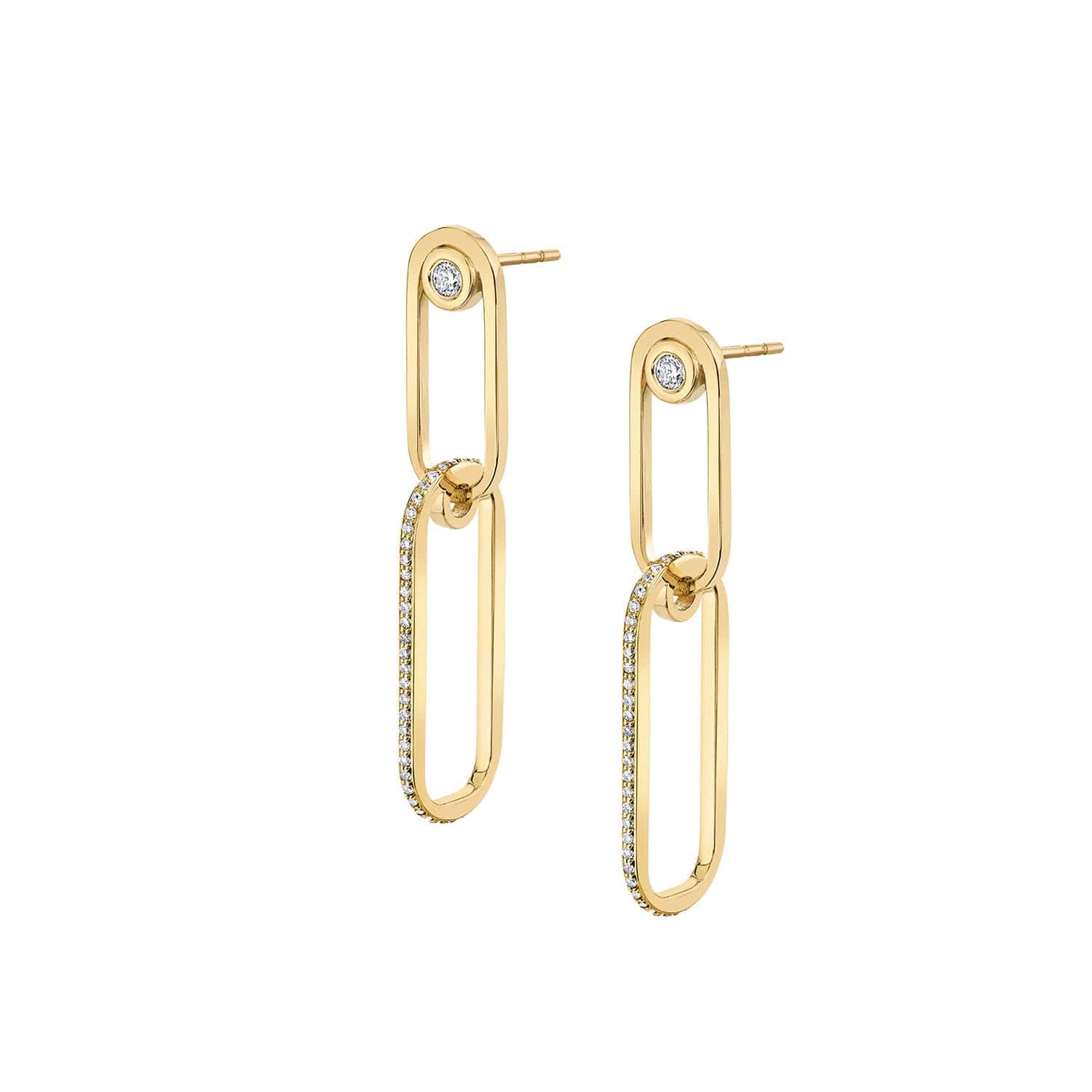 MICHAEL M Earrings 14K Yellow Gold Pavé Couplet Earrings ER353PV