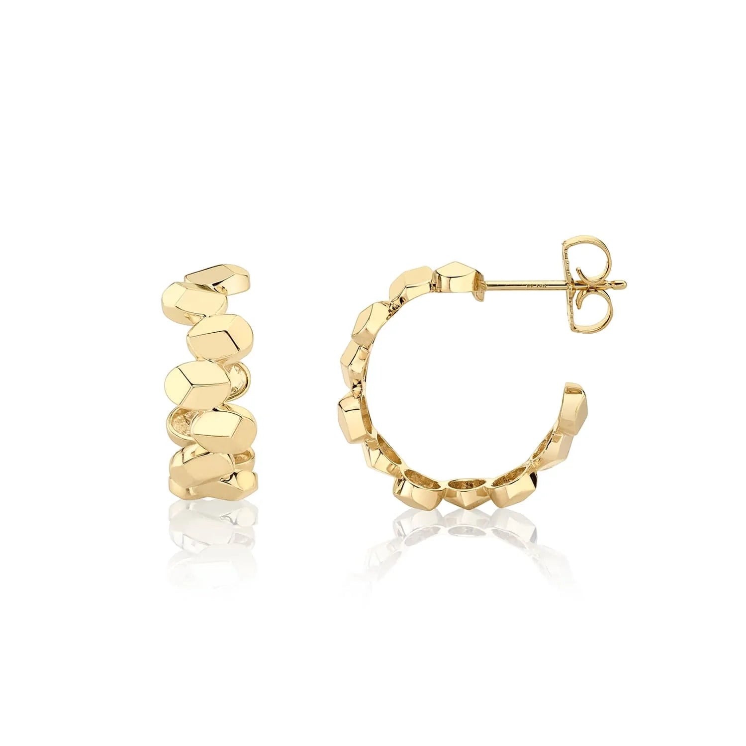 MICHAEL M Earrings Carve Large Repeat Shape Hoop