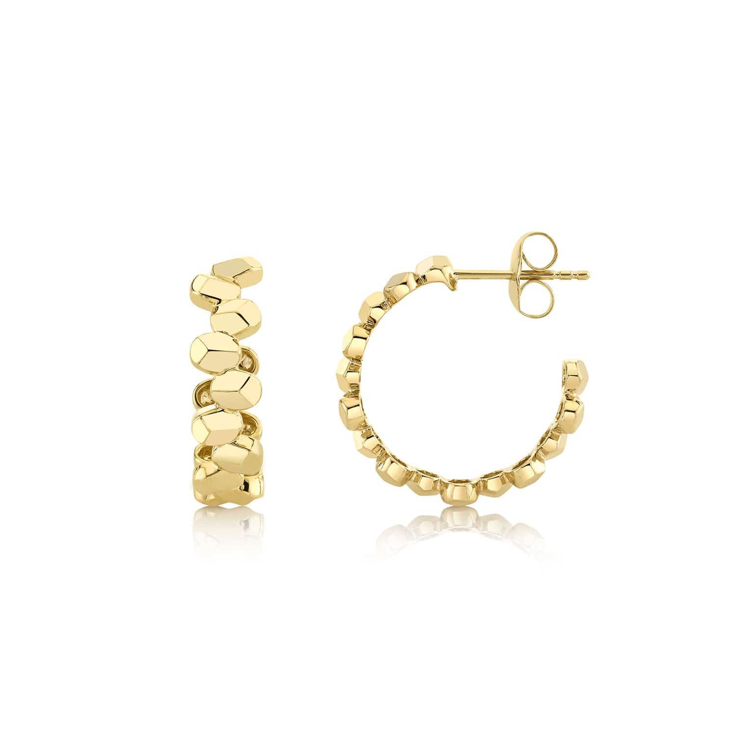 MICHAEL M Earrings Carve Small Repeat Shape Hoop